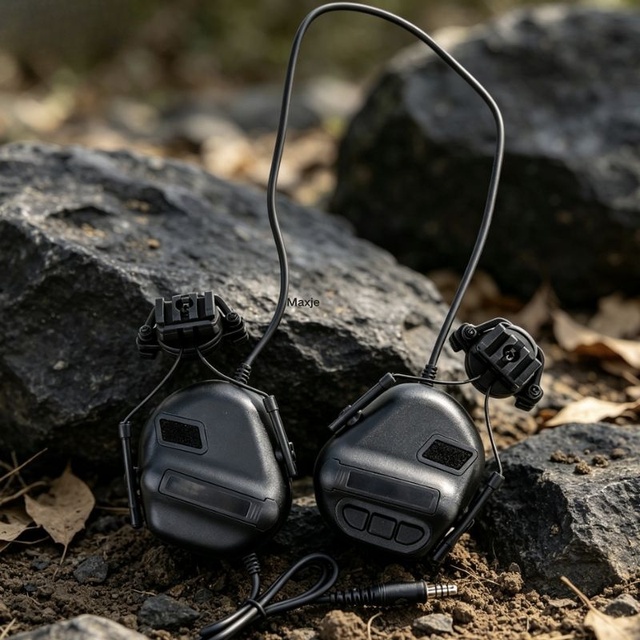 Helmet Mount Tactical Headset,Non Pickup Noise Reduction Version, Outdoor Sports Headphone Compatible with Helmet Rails