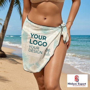 Paréo de plage imprimé sur mesure, léger, tropical, pour la plage ou les vacances, fabricant et fournisseur de tissus OEM ODM - Product Image 5