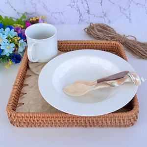 Plateau en rotin fait main, article tendance et très vendu, plateau de service pour collations et thé, personnalisation disponible, fabriqué en Inde par UO - Product Image 3