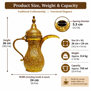 Vintage Embossed Floral Brass Arabic Coffee Pot Dallah Handmade Metal Tea <b>Kettle</b> Middle Eastern Cultural Drinkware Wholesale - Product Image 5