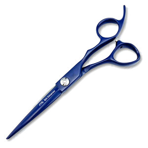 Tijeras de Corte de Pelo Profesionales de 6 Pulgadas, Acero 440C, Acabado Azul Titanio, Hoja Convexa, para Estilistas y Barberos, 15g, Certificación CE - Product Image 1