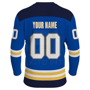 Maillot de hockey sur glace personnalisé avec nom et numéro pour hommes, 100% polyester, sublimation, manches longues, uniforme d'équipe, vente en gros, OEM, ensemble professionnel pour jeunes et adultes - Product Image 2