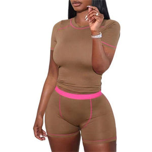 Women's Outdoor Custom Logo Short <b>Set</b> New Summer Clothes 2 Piece <b>Sets</b> for Women Short Pants and Crop Top Cotton Women's <b>Twin</b> <b>Set</b> - Product Image 6