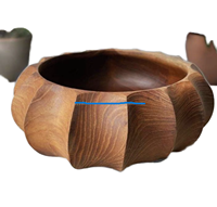 Grand saladier artisanal en bois massif, écologique, poli, avec revêtement laqué de qualité alimentaire, style rustique/artistique, DYNAMIC