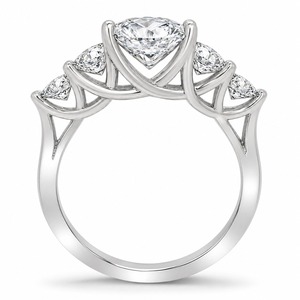 Bague de fiançailles en argent 925 de qualité supérieure, sertie de diamants ronds, classique, bijoux fins pour femmes - Product Image 3