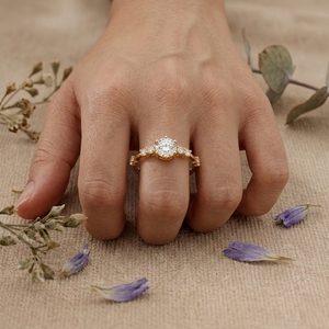 Minimalist Moissanite Engagement <b>Ring</b> <b>Thin</b> Gold Solitaire <b>Ring</b> Dainty Diamond Promise <b>Ring</b> For Women - Product Image 4