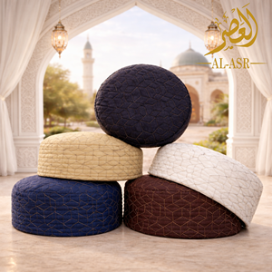 Vente en gros de chapeaux Kufi islamiques confortables pour hommes, matière respirante et douce, chapeau quotidien musulman pour la prière - Product Image 4