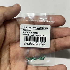 Esmeraldas cultivadas en laboratorio de Zambia, pequeñas, redondas, de corte brillante, gemas sueltas, esmeraldas melee para joyería, de Zambia, de 1 mm a 4 mm. - Product Image 4