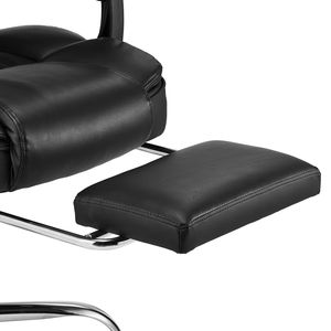 Sedia da Ufficio Direzionale con Poggiapiedi, Capacità 136 kg, Altezza Regolabile, Ergonomica in Pelle PU, Modello 2022 con Cuscino Lombare - Product Image 4