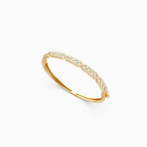 JEWELLERY PLANET Pulsera Unisex Clásica con Pavé de Diamantes Cultivados en Laboratorio de 0.28 Ct, Certificados por IGI, Chapada en Oro de 18K, Oro Amarillo y Blanco de 9K - Product Image 1