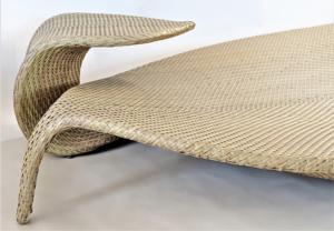 Contemporary Rattan Sun Lounger with Solid Back, Modern Outdoor <b>Lounge</b> <b>Chair</b> for Patio, Garden, Poolside and Terrace Relaxation - Product Image 5