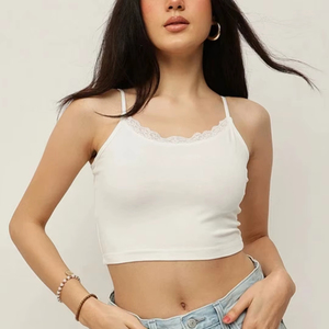 Summer Sale Women Cotton Ribbed Crop Tank Top Easy To Styling Slim Fit Body Hugging Perfect For Casual Basic But High Quality - Product Image 1
