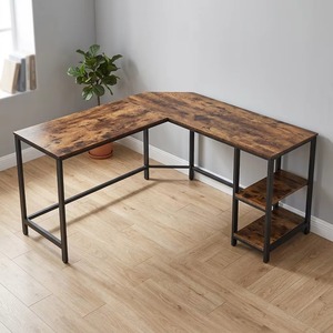 L Shape Wooden Corner Computer <b>Desk</b> With Shelf Home Office <b>Study</b> Table Durable Easy Assembly Writing Furniture - Product Image 3