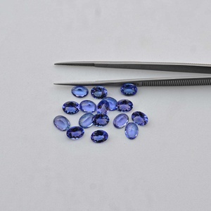 อัญมณีกึ่งมีค่าทรงไข่เจียระไนทรงรีขนาด3X5มม. สีฟ้าแทนซาไนต์ที่ผ่านการรับรองสำหรับเครื่องประดับ - Product Image 1