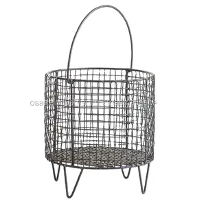 Panier de rangement en fil métallique, Support moderne, assaisonneur noir pour salon, panier de décoration de haute qualité pour la maison - Product Image 1