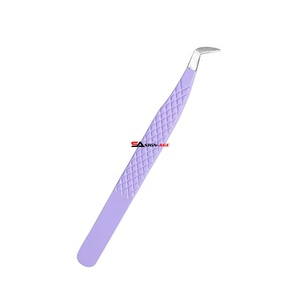Best Quality Nano Fiber Tip Eyelash Extension Tweezer Light Purple Volume Classic <b>Boot</b> Tweezer Used for Lash Extension - Product Image 1