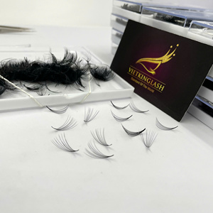 Cajas para Pestañas con Logotipo Personalizado, 10D, 0.07mm, Curvatura C, Grosor 17mm, Fans Premontados Sueltos, Base Puntiaguda, PBT Coreano, Negro Mate, Extensiones de Pestañas - Product Image 1