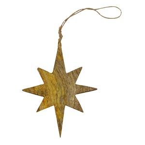 Zikra Handicrafts Standard Looking Modern Design Shape <b>Star</b> Wood Christmas <b>Hanging</b> Ornaments Handmade Durable High Quality Gold - Product Image 6