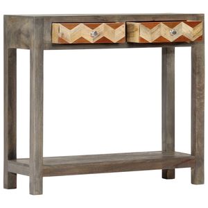 Consolle in legno massello di mango grigio 33,9 x 11,8 x 29,9 pollici - Product Image 2