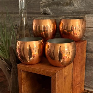 Verre à eau en cuivre au design tendance et élégant, finition lisse, article en gros - Product Image 4