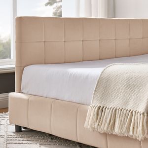 Letto Imbottito Matrimoniale con Testiera e Braccioli Confortevoli, Divano Letto per Camera da Letto o Soggiorno - Product Image 5