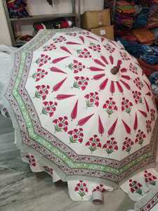 Parasol indien imprimé à la main, diamètre 72'', protection solaire, parasol de plage, décoration extérieure, parasol de jardin pour complexe hôtelier - Product Image 4