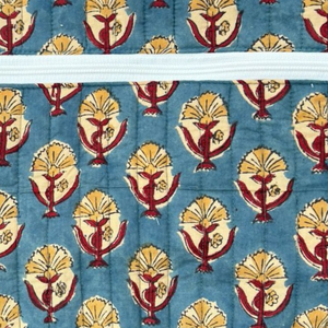 Eco Friendly Hand Block Printed Cotton Quilted <b>Laptop</b> Sleeve <b>Laptop</b> <b>Protector</b> Multi Pockets Zip Closure Lightweight Office use - Product Image 2