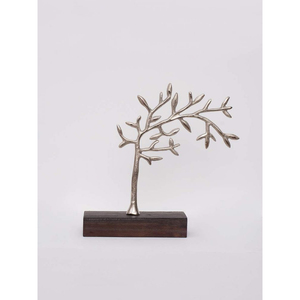 Handcrafted Silver Aluminium <b>Tree</b> of Life Sculpture for Home <b>Decor</b> Antique Finish Metal Showpiece for Living Room Office Good - Product Image 3