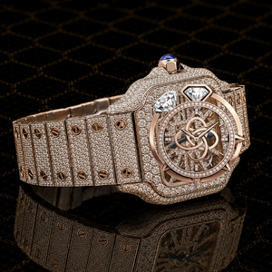 Montre en diamant moissanite sur mesure pour homme, luxe, entièrement sertie de pierres - Product Image 2