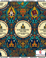 Fabricante de Tela de Algodón con Estampado Africano Personalizado, OEM, para Iglesias, Convenciones, Aniversarios, Celebraciones, Nigeria, Ghana, Kenia