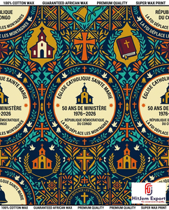 Custom Printed African Wax Print Fabric Manufacturer Church Convention Anniversary Celebration Fundraising Supplier - Product Image 4