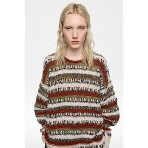 Pull en mohair pour femme, sweat-shirt à col rond moelleux, long, confortable, doux, pour l'hiver, tricot uni pour femme - Product Image 2