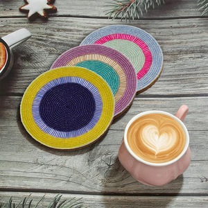 CRYSTAL CRAFT Handmade Glass <b>Beads</b> <b>Coaster</b> Seed <b>Beads</b> Tableware Mat Artisan Embroidery Custom Logo Eco Custom Color Custom Size - Product Image 5