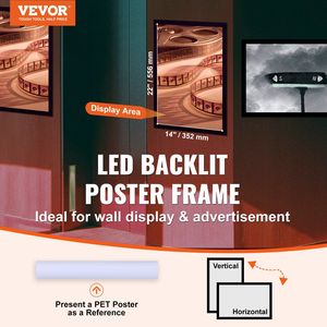 กรอบโปสเตอร์ LED 16 "x 24" แสดงรูปภาพอลูมิเนียมสีดำป้ายโฆษณาแบ็คไลท์ LED กล่องไฟฮาโลวีน - Product Image 2