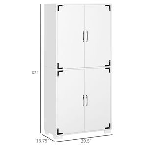 Armadio Industriale Bianco a 4 Ante con Ripiani per Dispensa e Soggiorno - Product Image 3