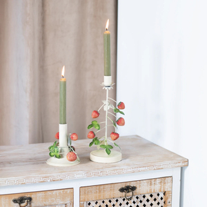 Minimalist Iron Strawberry Tree <b>Candle</b> Stand With Green Leaves And <b>Red</b> Berries Metal Base Home Decoration - Product Image 6