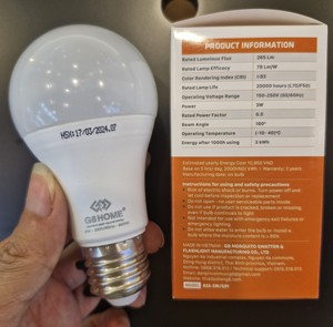 หลอดไฟ LED รูปทรง 9W SKD A60 6500K 220V ตัวเรือนอะลูมิเนียม ฝาครอบ PP ขั้ว B22/E27 ความสว่าง 770 ลูเมน ประหยัดพลังงาน CRI83 อายุการใช้งาน 20,000 ชั่วโมง - Product Image 3