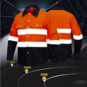เสื้อยืดสะท้อนแสงแขนยาวแบบแห้งเร็วพร้อมกระเป๋า สีเหลือง สำหรับงานก่อสร้าง ผู้ชาย - Product Image 2