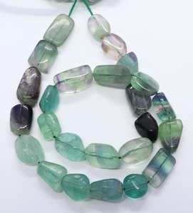 Cuentas de fluorita natural AAA, forma de pepita irregular y lisa, 9-11 mm, cuentas de piedras preciosas de fluorita, 16 pulgadas, para la fabricación de joyas, venta al por mayor - Product Image 1