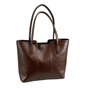 Bolso Tote de Cuero Marrón Hecho a Mano, Cuero Genuino, Ligero, Asas Resistentes, Uso Diario, Regalo de Navidad para Ella - Product Image 1