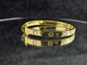 18K Gold Plated Trendy Geometric <b>Bangles</b> Unisex Jewelry - Product Image 1