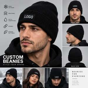Gorro Unisex con Bordado a Mano, Parche con Logotipo, Adorno de Pedrería, Diseño de Letras, Transpirable e Impermeable, Gorro Casual de Invierno - Product Image 4