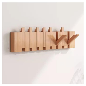 Wall Mounted <b>Rustic</b> Wood Hat Hooks & Coat Rack Modern Wood Wall Mounted Coat Rack Birthday Home - Product Image 4
