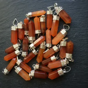 Colgante de Lápiz de Ágata Cornalina Roja Hecho a Mano de Alta Calidad, Gema de Cristal Natural, Decoración para el Hogar, Feng Shui, Semipreciosa - Product Image 3