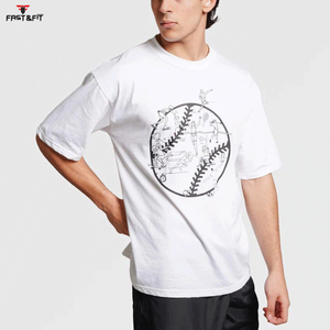 T-shirts imprimés pour hommes, col rond, 100% coton, poids lourd, écologiques, respirants, avec logo personnalisé, design tendance - Product Image 2