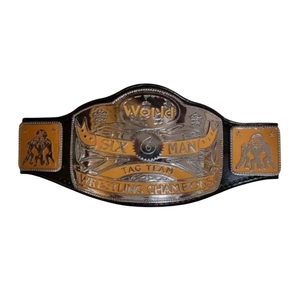 Cinturón de Campeonato Mundial de Lucha Libre en Parejas de Seis Hombres, Cinturón de Título Personalizable de Primera Calidad para Fanáticos y Coleccionistas - Product Image 1