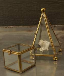 Grande boîte à bijoux en verre avec bordure en métal doré, vitrine hexagonale en verre transparent, organisateur de bijoux de haute qualité, taille personnalisable - Product Image 6