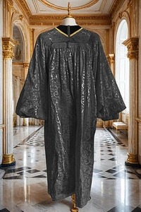 Robe de prêtre de luxe pour le clergé, robe d'église avec croix brodée, origine importée, velours. - Product Image 5