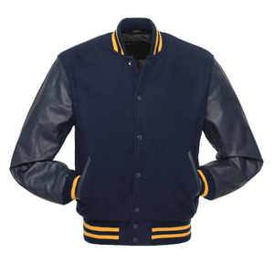 Blouson universitaire unisexe personnalisé 2025 avec manches en cuir et corps en laine, style Letterman, pour homme - Product Image 5