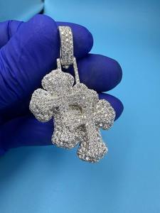 Colgante de Trébol de Cuatro Hojas Personalizado con Micro Pavé, Joyería Hip Hop, Plata de Ley 925, Estilo Bling Rapper, Amuleto de Moda - Product Image 2